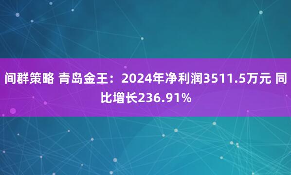 间群策略 青岛金王：2024年净利润3511.5万元 同比增长236.91%