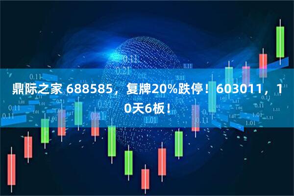鼎际之家 688585，复牌20%跌停！603011，10天6板！