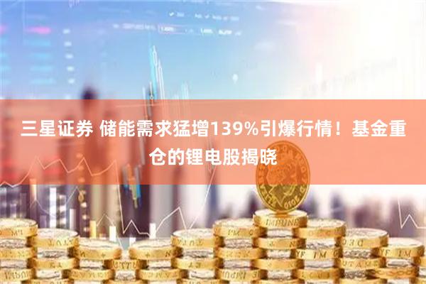 三星证券 储能需求猛增139%引爆行情！基金重仓的锂电股揭晓